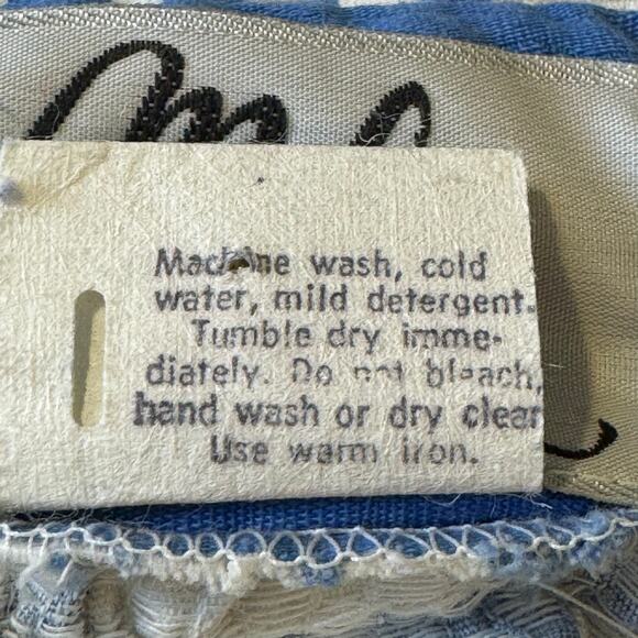 Vtg Malia Honolulu Size 14 Blue White Floral Print Adjustable Strap Maxi Dress - Picture 10 of 10